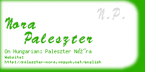 nora paleszter business card